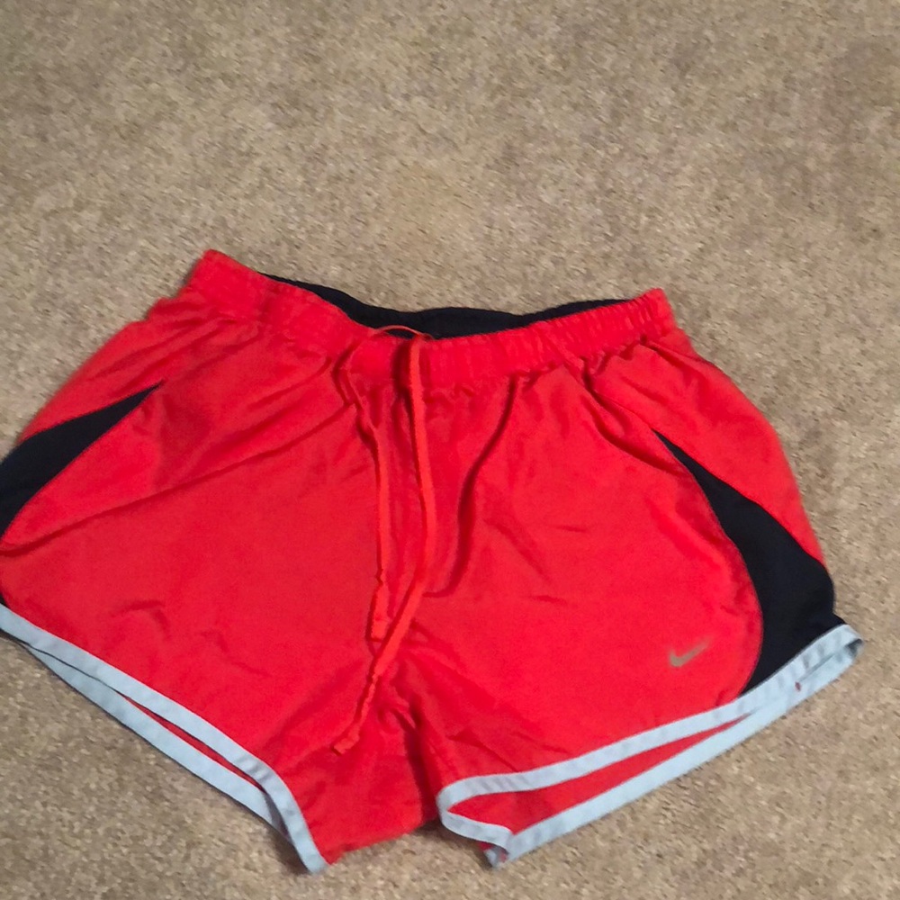 Coral and blue nike tempo running shorts